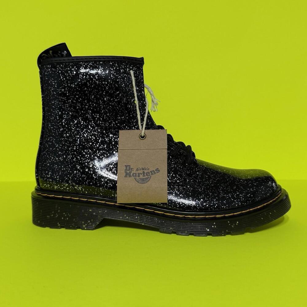 Doc Dr. Martens Cosmic Glitter Core Black Boots Black 1460 Size Women 5